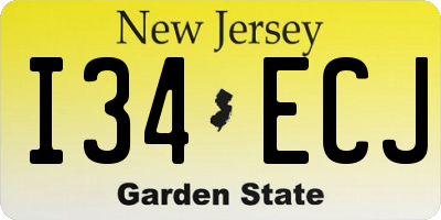 NJ license plate I34ECJ