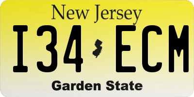 NJ license plate I34ECM
