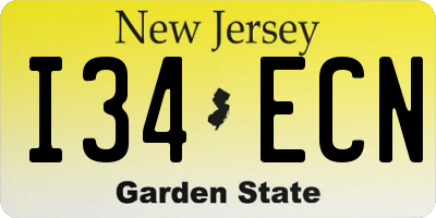 NJ license plate I34ECN