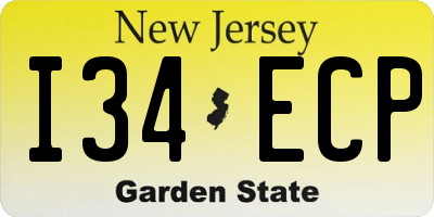 NJ license plate I34ECP