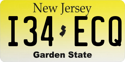 NJ license plate I34ECQ