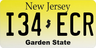 NJ license plate I34ECR