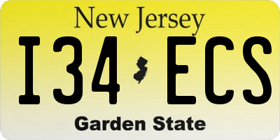 NJ license plate I34ECS