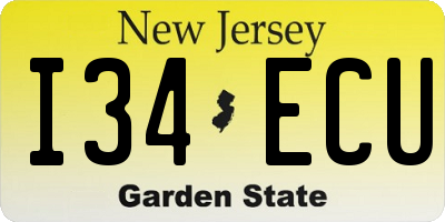 NJ license plate I34ECU