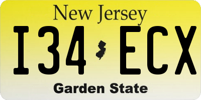 NJ license plate I34ECX