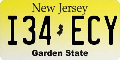 NJ license plate I34ECY