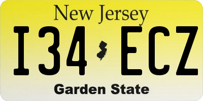 NJ license plate I34ECZ