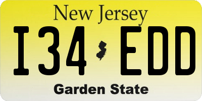 NJ license plate I34EDD