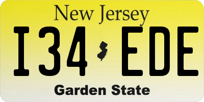NJ license plate I34EDE
