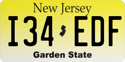 NJ license plate I34EDF