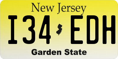 NJ license plate I34EDH