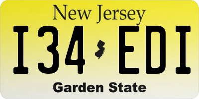 NJ license plate I34EDI