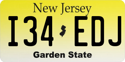 NJ license plate I34EDJ