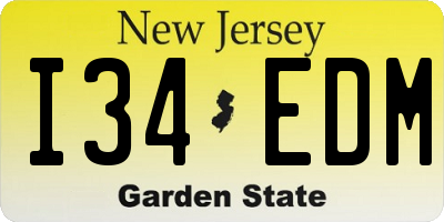 NJ license plate I34EDM