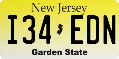 NJ license plate I34EDN
