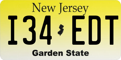 NJ license plate I34EDT