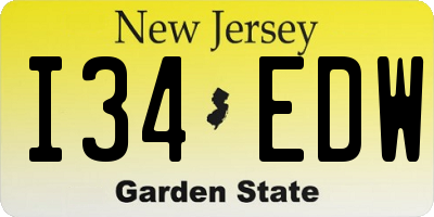 NJ license plate I34EDW