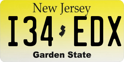 NJ license plate I34EDX