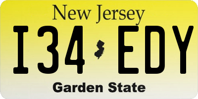 NJ license plate I34EDY