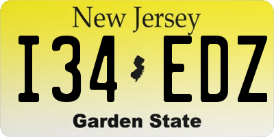 NJ license plate I34EDZ