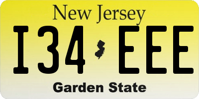 NJ license plate I34EEE