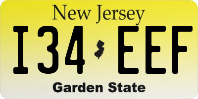 NJ license plate I34EEF