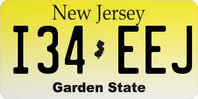 NJ license plate I34EEJ