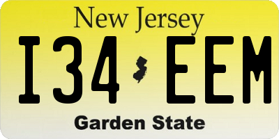 NJ license plate I34EEM