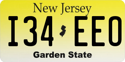 NJ license plate I34EEO