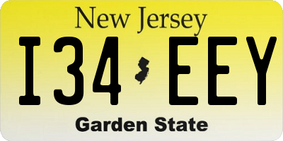 NJ license plate I34EEY