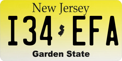 NJ license plate I34EFA