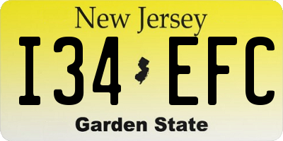 NJ license plate I34EFC