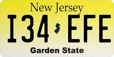 NJ license plate I34EFE