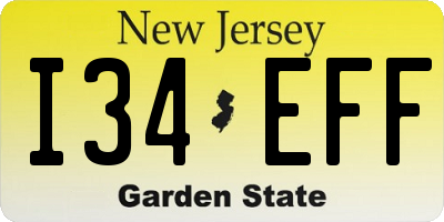 NJ license plate I34EFF