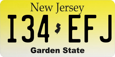 NJ license plate I34EFJ