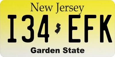 NJ license plate I34EFK
