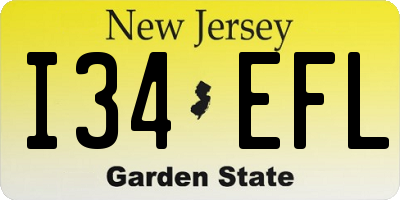 NJ license plate I34EFL