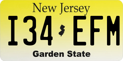 NJ license plate I34EFM