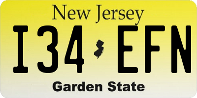 NJ license plate I34EFN