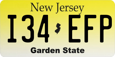 NJ license plate I34EFP