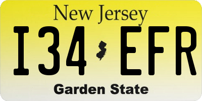 NJ license plate I34EFR