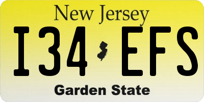 NJ license plate I34EFS