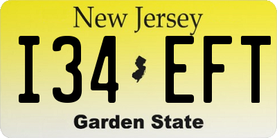NJ license plate I34EFT