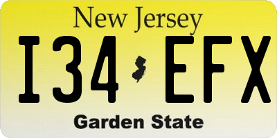 NJ license plate I34EFX