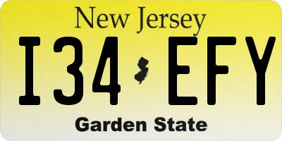 NJ license plate I34EFY