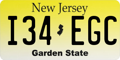 NJ license plate I34EGC