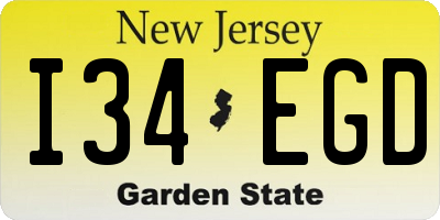 NJ license plate I34EGD