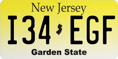 NJ license plate I34EGF