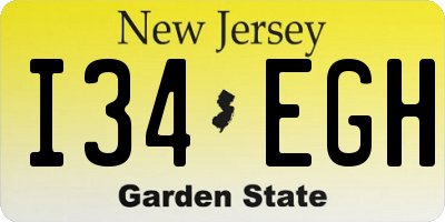 NJ license plate I34EGH