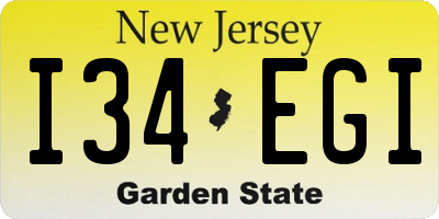 NJ license plate I34EGI